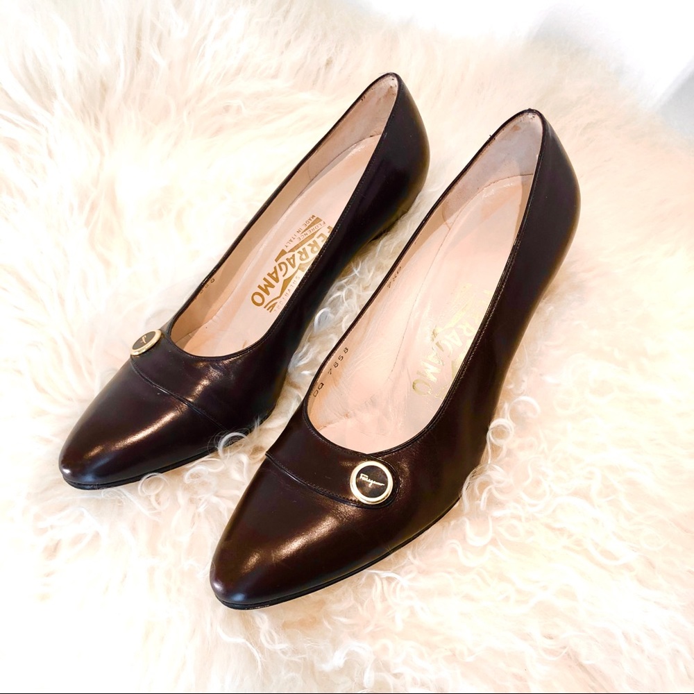 Ferragamo Chocolate Brown Heels